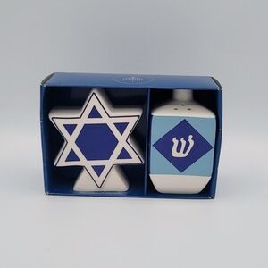 Hanukkah Dreidel Star of David Salt Pepper Shakers Boxed Kohl’s Kitsch Judaica
